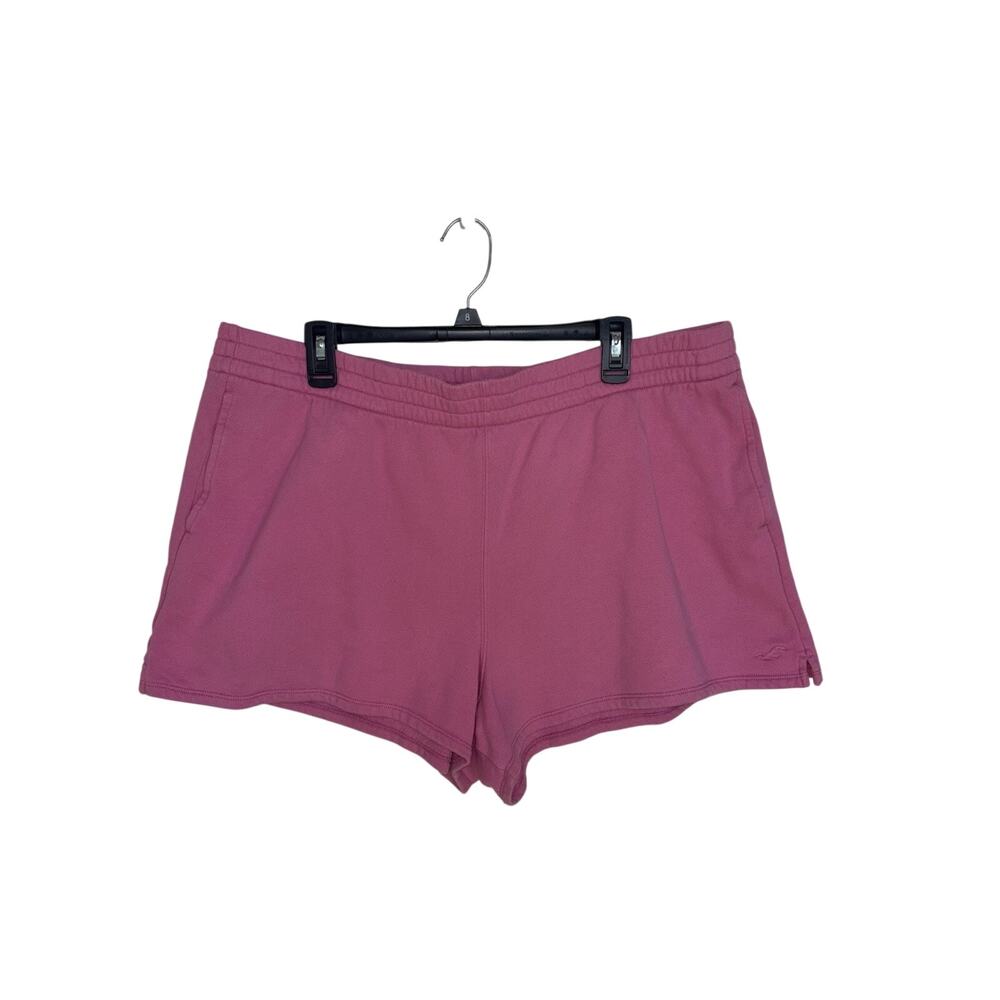 Hollister Pink Ultra High Rise Pull On Shorts Pockets Logo Comfy XXL